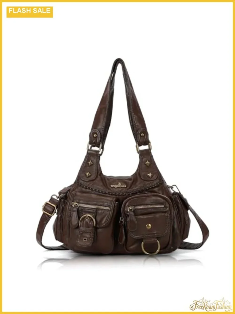 Vegan Leather Hobo Bag Women Shoulder Crossbody Purse with Pockets